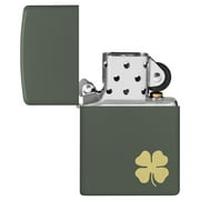 Zippo Four Leaf Clover Green Matte Pocket Lighter