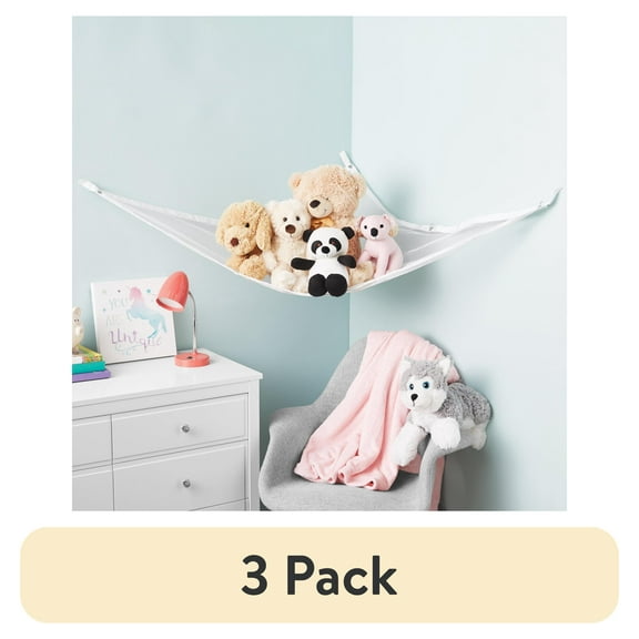 (3 pack) Mainstays Mesh Toy Storage Organizer White