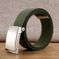 thumbnail image 4 of Dress Choice Men Women Elastic Nylon Belt Outdoor Web Belt with Plastic Buckle Men Webbing Belt Solid Color, 4 of 8