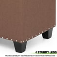 thumbnail image 6 of WSSYzyzf 25 Inches Storage Ottoman, Upholstered Linen Foot Rest Stool for Couch with Hinged Lid, Ottoman with Storage for Living Room, Bedroom, Entryway, Load up to 600 lbs, Brown, 6 of 18