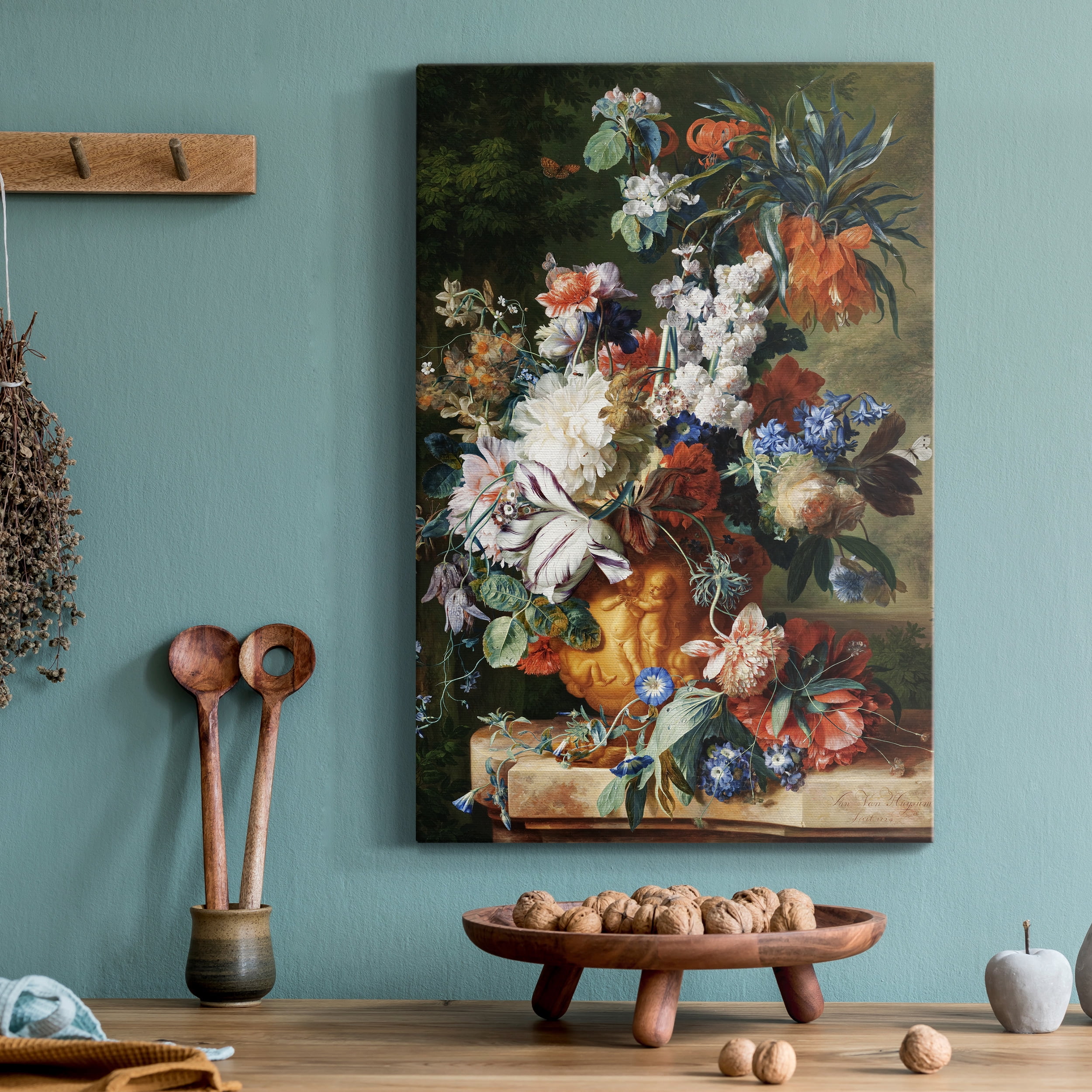 Bouquet of Flowers in an Urn Premium Gallery Wrapped Canvas - Ready to Hang - 8 x 12