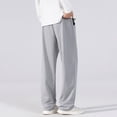 thumbnail image 6 of Rexolia Mens Big Tall Straight Sweatpants Uncuffed Open Hem Slight Stack Drawstring Casual Dark Gray S, 6 of 6