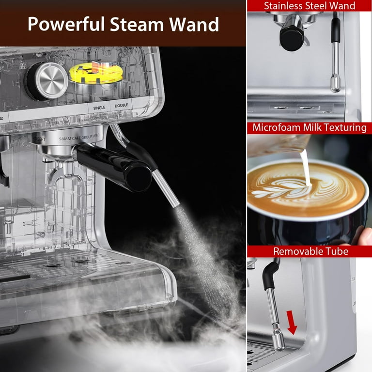 Danolapsi Espresso Machines with Milk Frother Steam Wand,Espresso