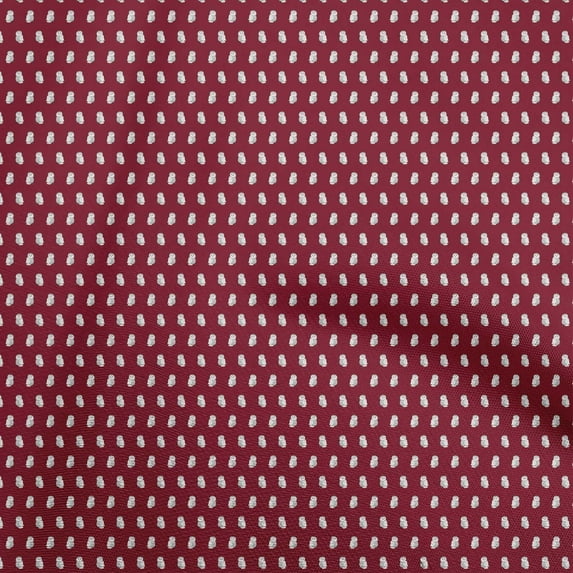 oneOone Cotton Cambric Maroon Fabric Owl Sewing Material Print Fabric By The Yard 42 Inch Wide