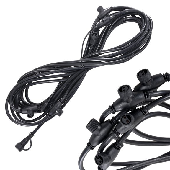 Yescom SMD LED Meteor Light 33' 12V Power Cord Splicer Cable with 6 Connector