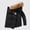 Black, variant on Men's Quilted Jacket Winter Coat Heavyweight Warm Parka with Removable Fuzzy Hood Waterproof & Windproof Shell Ski Snow Outerwear with Flap Pockets