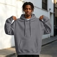 thumbnail image 5 of JIAYUE Men Hooded Sweatshirt Oversize Solid Color Long Sleeve Drawstring With Pocket Hoodie for Daily Casual Wear, 5 of 8