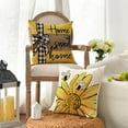 thumbnail image 5 of HAPPINESS Spring Summer Pillow Covers 18x18 inches, Farmhouse Flower Print Decorative Throw Pillow Covers 4 Piece Set, Cotton Linen Sofa Cushion Cover, Garden Patio Home Decor, 5 of 7