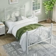 thumbnail image 3 of Sha Cerlin Twin Size Metal Platform Bed Frame with Victorian Vintage Butterfly Headboard&Footboard, White, 3 of 8