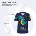 thumbnail image 3 of Uemuo Dinosau Space Explorer Print Mens Polo Shirts Baseball T-shirt Performance Short Sleeve Golf Shirt Moisture Wicking Athletic Casual Collared T-Shirt-3X-Large, 3 of 7
