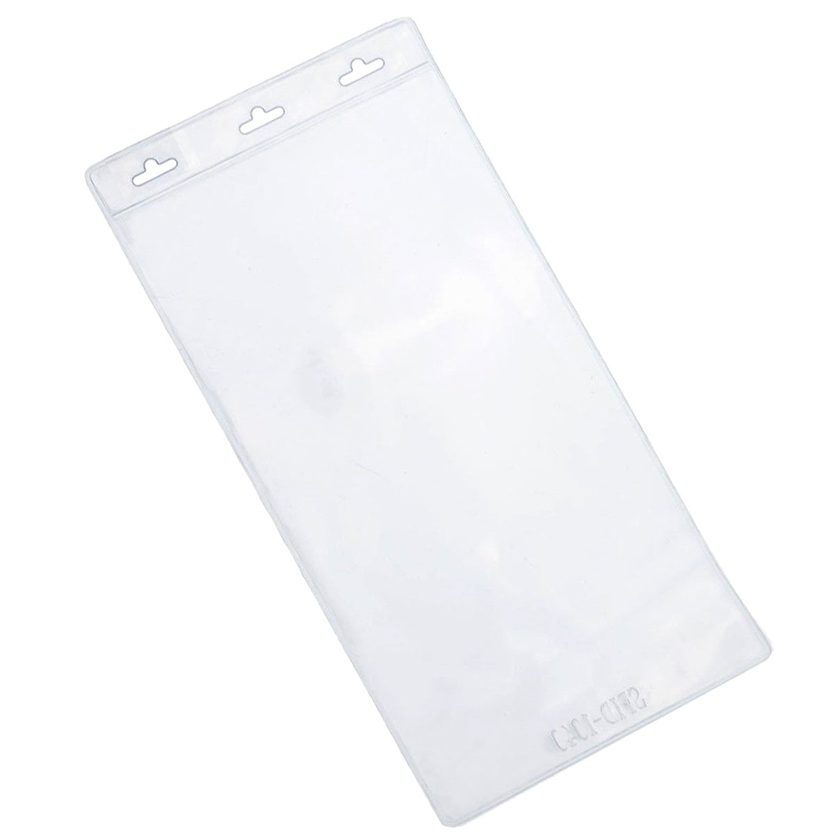 Bulk 50 Pack - Extra Large 4" X 8" Clear Plastic Ticket Holders (Really Big) 4X8 Inch Big Credential ID Protector Sleeves for Sporting Events and Concerts - 3 Top Lanyard Slots to Work w Any Lanyard