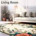 thumbnail image 2 of ODIKA 5'x7' Machine Washable Non-Slip Area Rug, Tropical Floral Easy Clean High Traffic Rug, Beige, 60630, 2 of 7