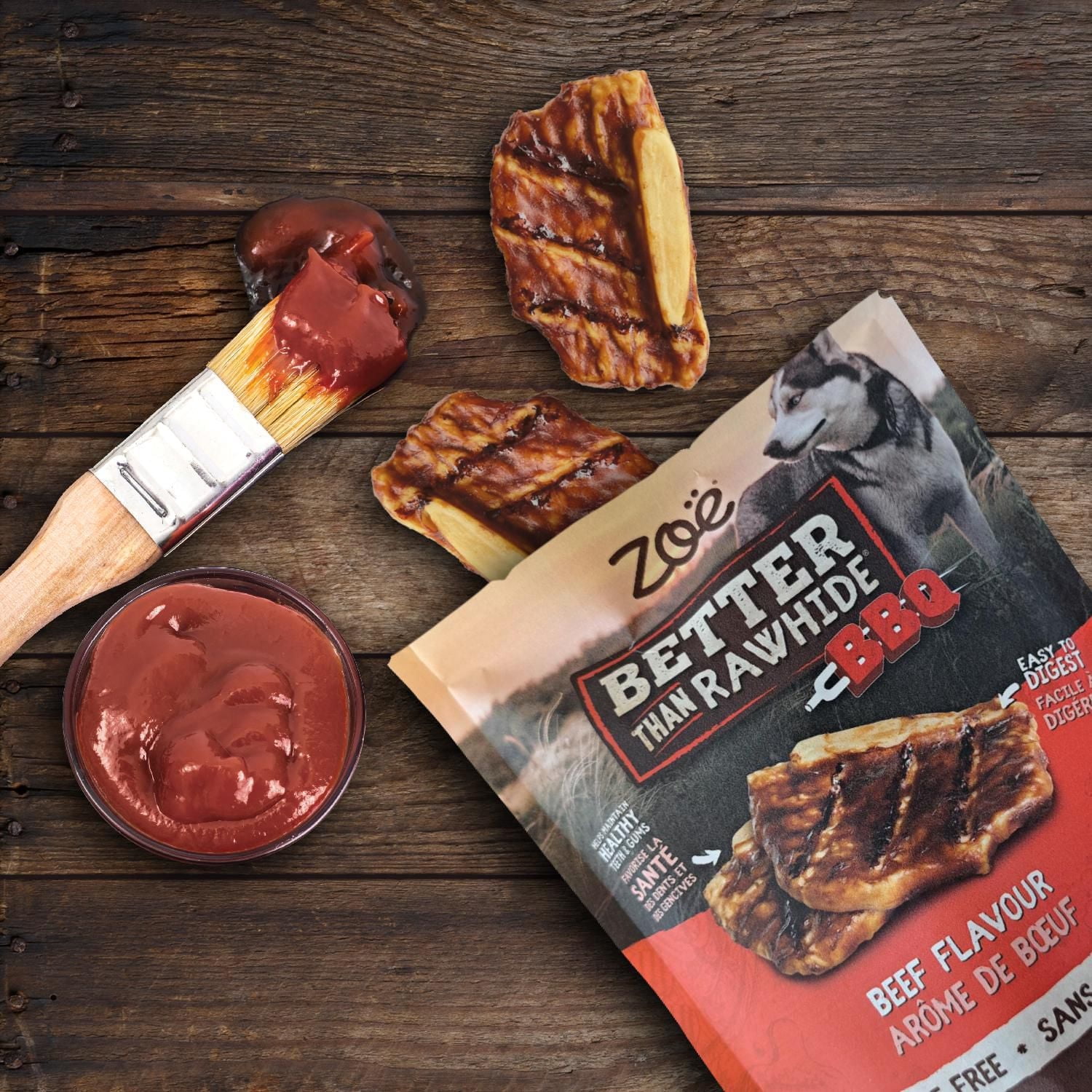 Zoe Better Than Rawhide BBQ Steak Beef Flavour Dog Chews, 4 pack, 160g / 4 pack