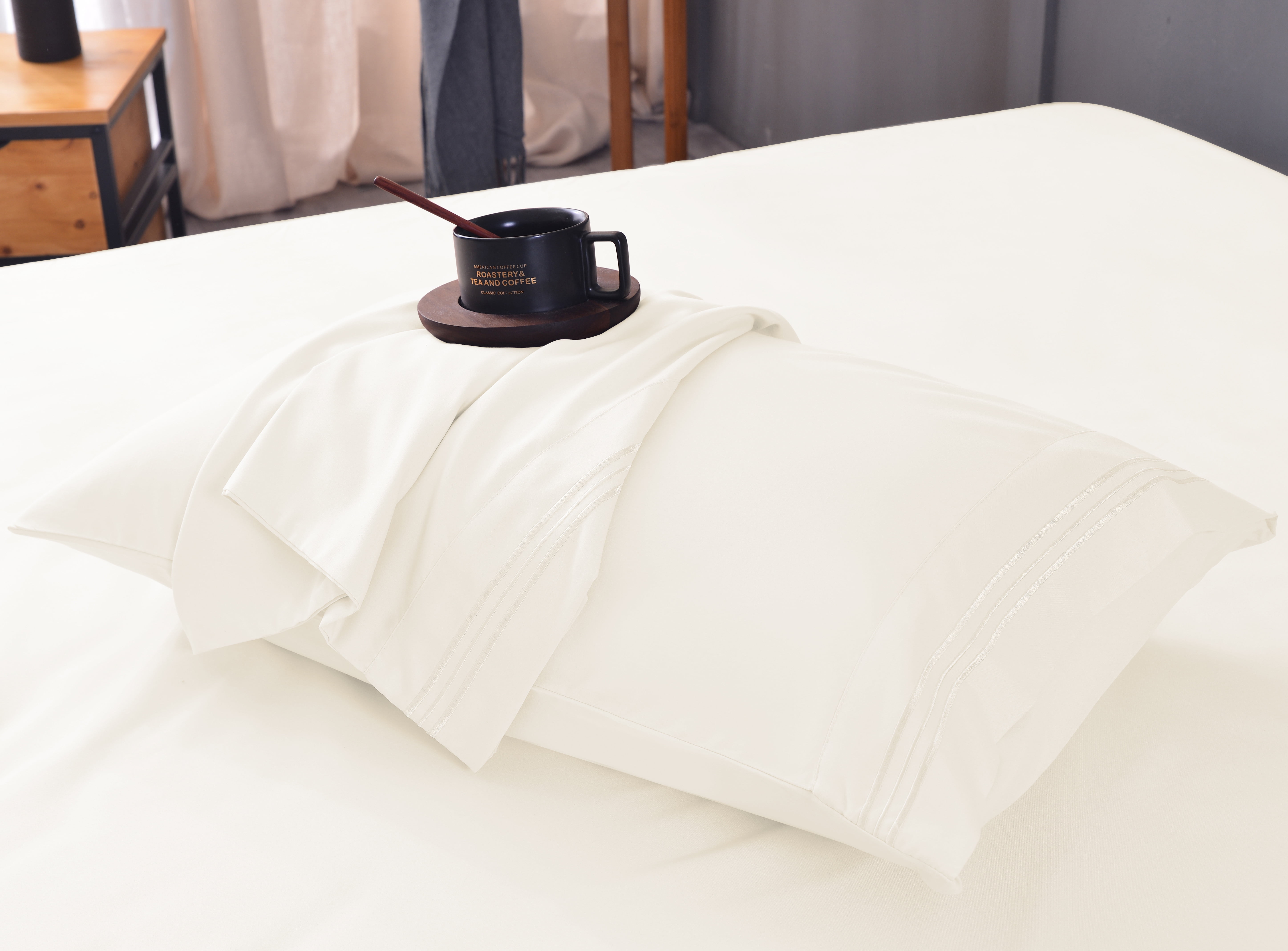 Okao Double Brushed %100 Microfiber Sheets Set - Deep Pockets - Hypoallergenic - Fade, Wrinkle ,Stain Resistant, Soft, Luxury, Microfiber Sheets Set - 3 Pieces, Twin XL , Ivory