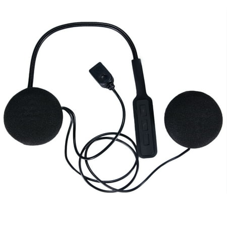 Bluetooth Helmet Speakers Motorcycle Helmet Headset Bluetooth 4.0 Dual Stereo Speakers Hands-free Music Call Control Mic Earphone Black ()