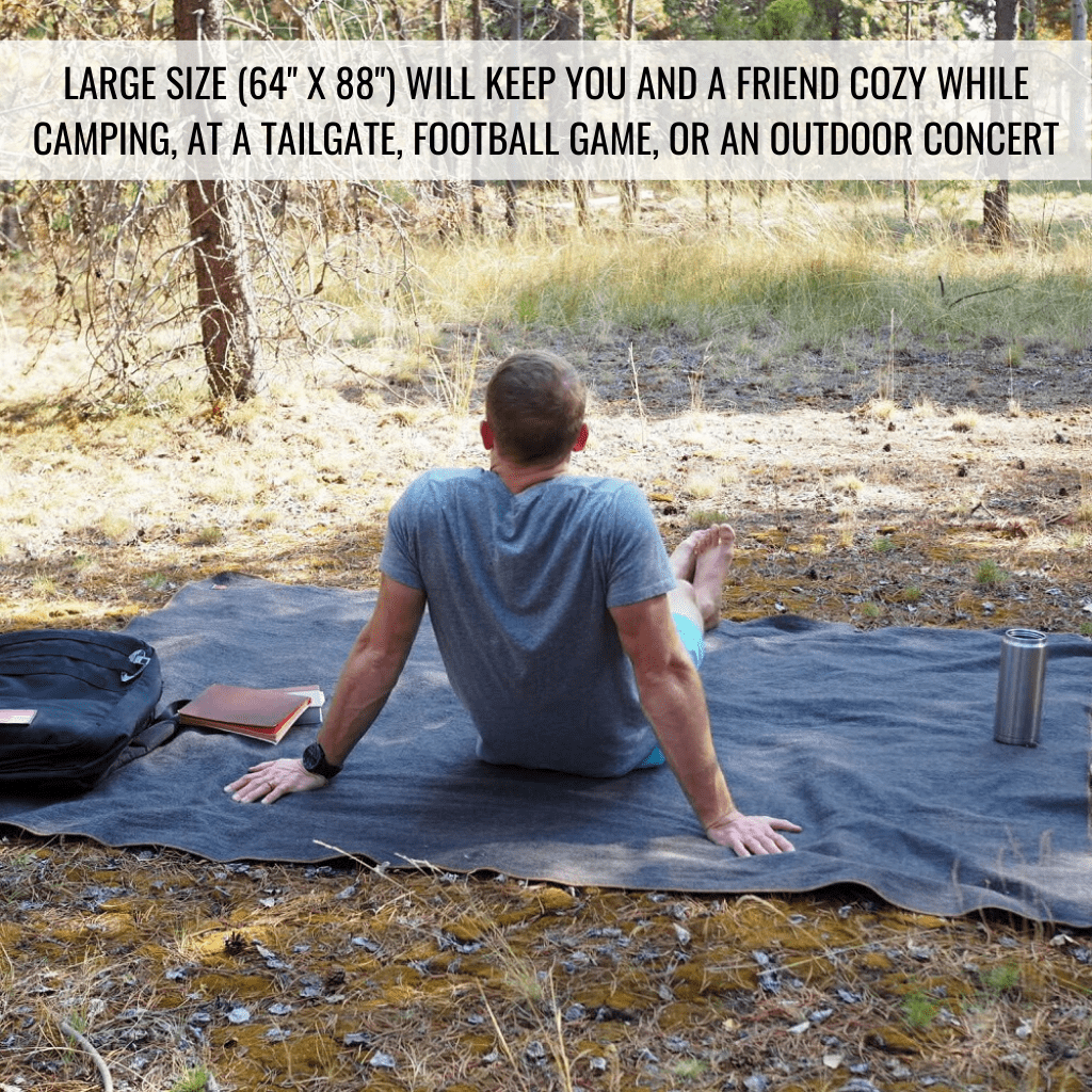 Arcturus Military Wool Blanket - 4.5 lbs, Warm, Thick, Washable, Large 64" x 88" - Great for Camping, Outdoors, Sporting Events, and Survival Kits (Ember Orange)