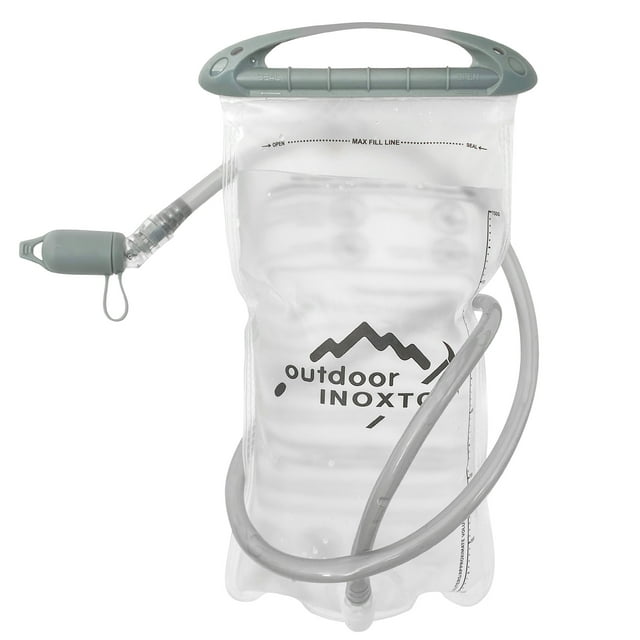 OUTDOOR INOXTD Vessie d'Hydratation Transparente 1,5l avec Valve de Morsure Ergonomique pour Sports Extérieurs - Course, Cyclisme et Randonnée