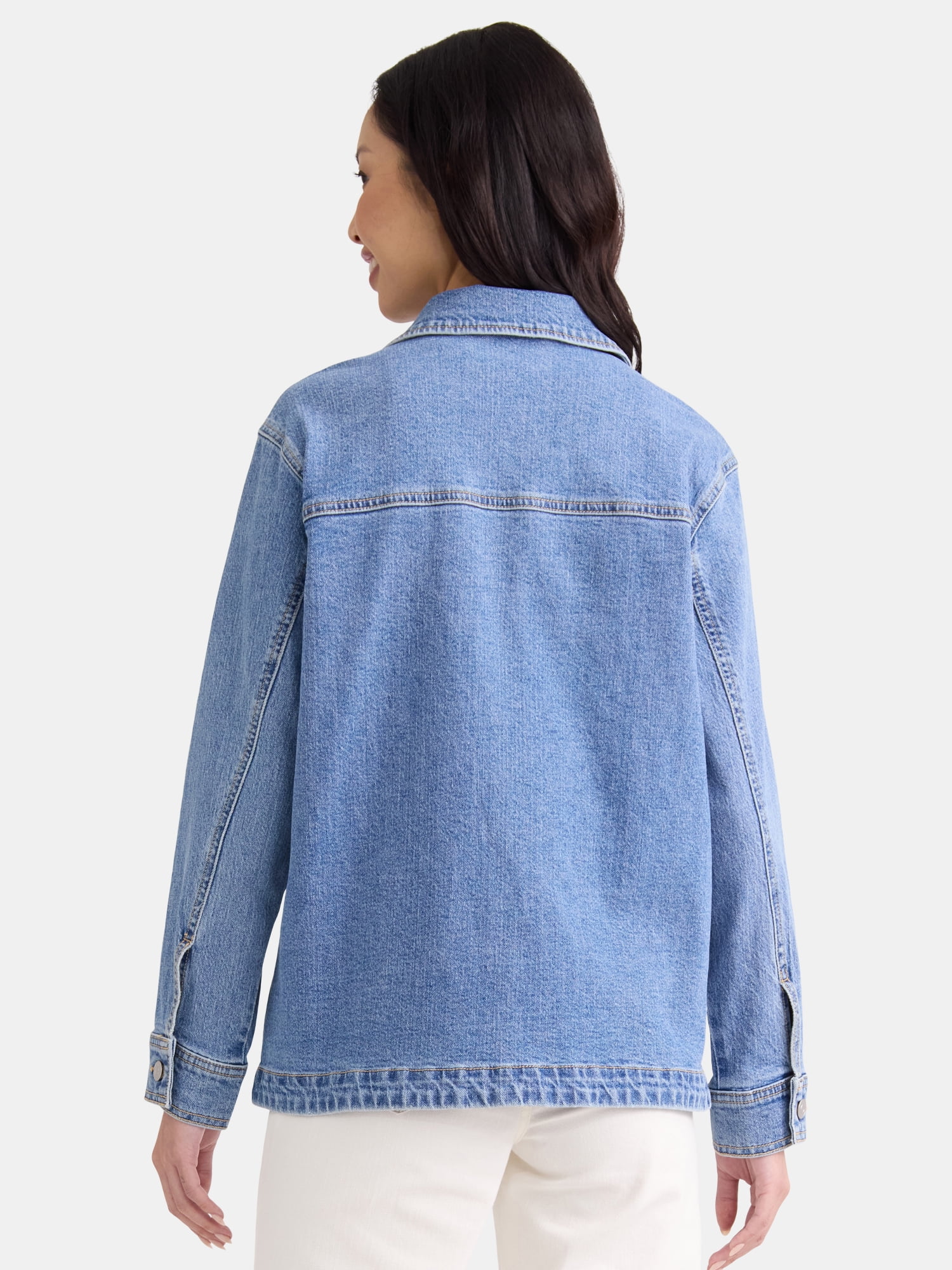 Time and Tru Women's and Women’s Plus Denim Utility Jacket, Sizes XS-4X