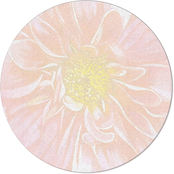 Pink Dahlia Flower, Elastic Fitted Edged Round Tablecloth Fade resistant Anti-Shrink Table Cloth Washable Table Cover for Indoor or Outdoor and anywhere you wanna use it 72"X 72"
