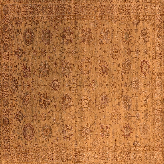 Ahgly Company Indoor Square Oriental Orange Industrial Area Rugs, 4' Square