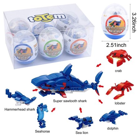 - Totem World 6 Filled Easter Egg Building Toys - Fish Ocean Sea Animal Set - Age 6-12 Learning Educational Inside 3