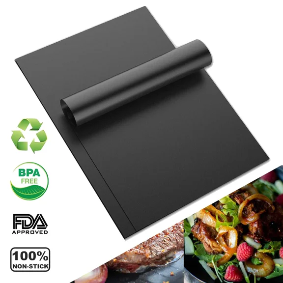 ZYLER- Set Of 2 - 100% Non Stick Oven Liner Cooking Mats, Perfect For Baking Bbq