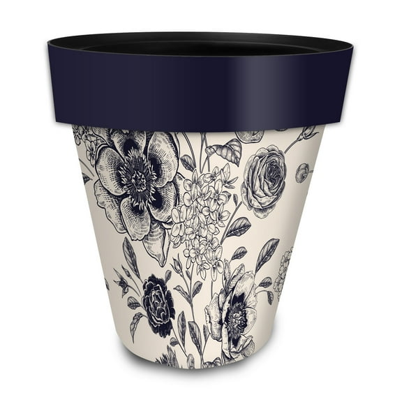 Briarwood Lane Woodcut Floral Large Planter