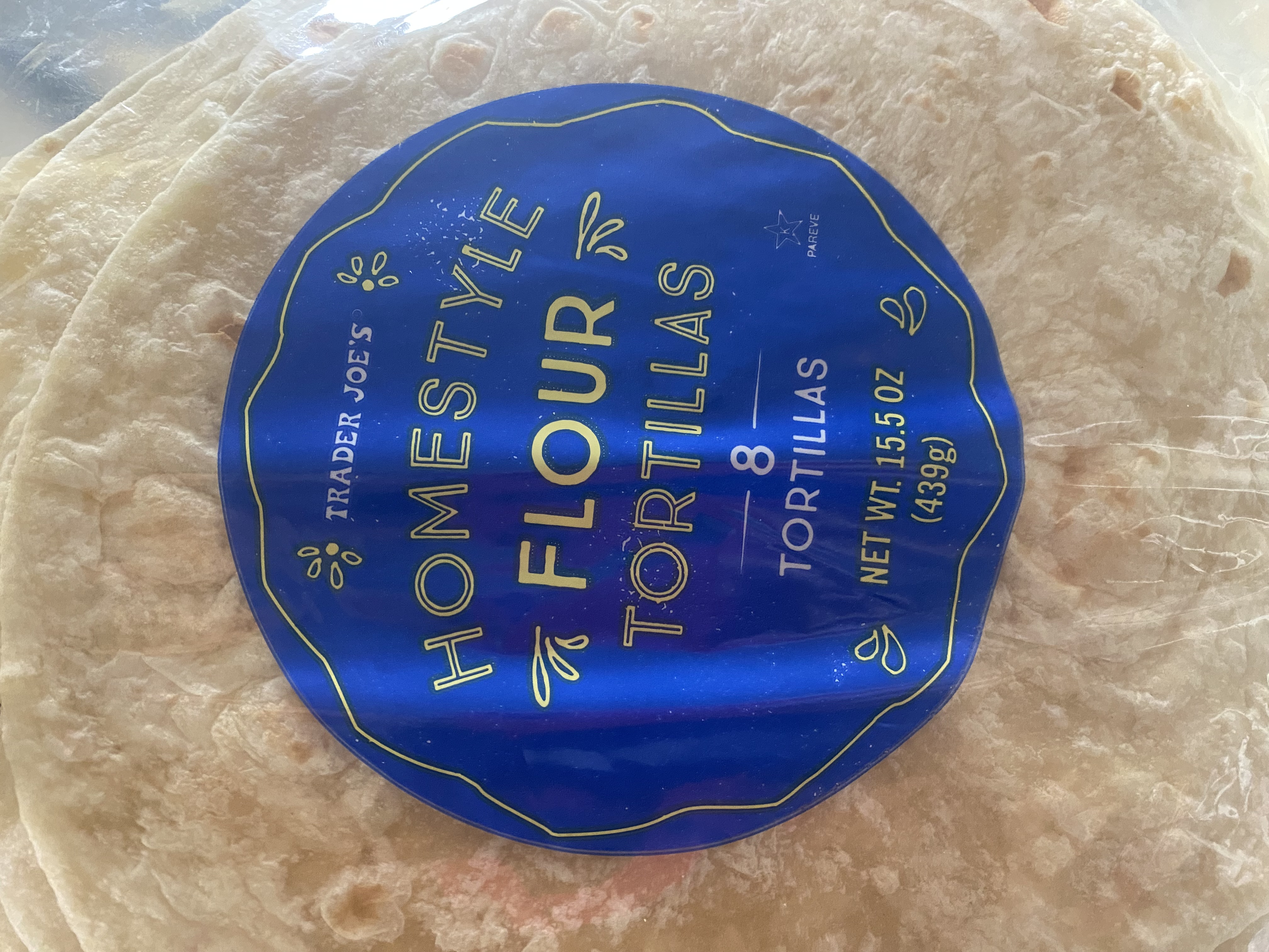 Trader Joe's Homestyle Flour Tortillas 2 pack (16 Tortillas