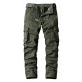 thumbnail image 2 of ENCCRWIN Men's Heavy-Duty Multi-Pocket Work Pants, Reinforced Knees, Comfortable Fit for Work, Hiking, and Casual Everyday Use,Army Green 30, 2 of 5