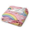 thumbnail image 4 of Rainbow Dream Blanket Colorful Clouds Pink Throw Blanket for Women and Men 50x40, 4 of 6