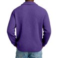 thumbnail image 5 of Men's Long Sleeve Waffle Knit Button Down Lapel Business Casual Solid Color Shirt for Spring Fall Trendy Wear,Purple,L, 5 of 5