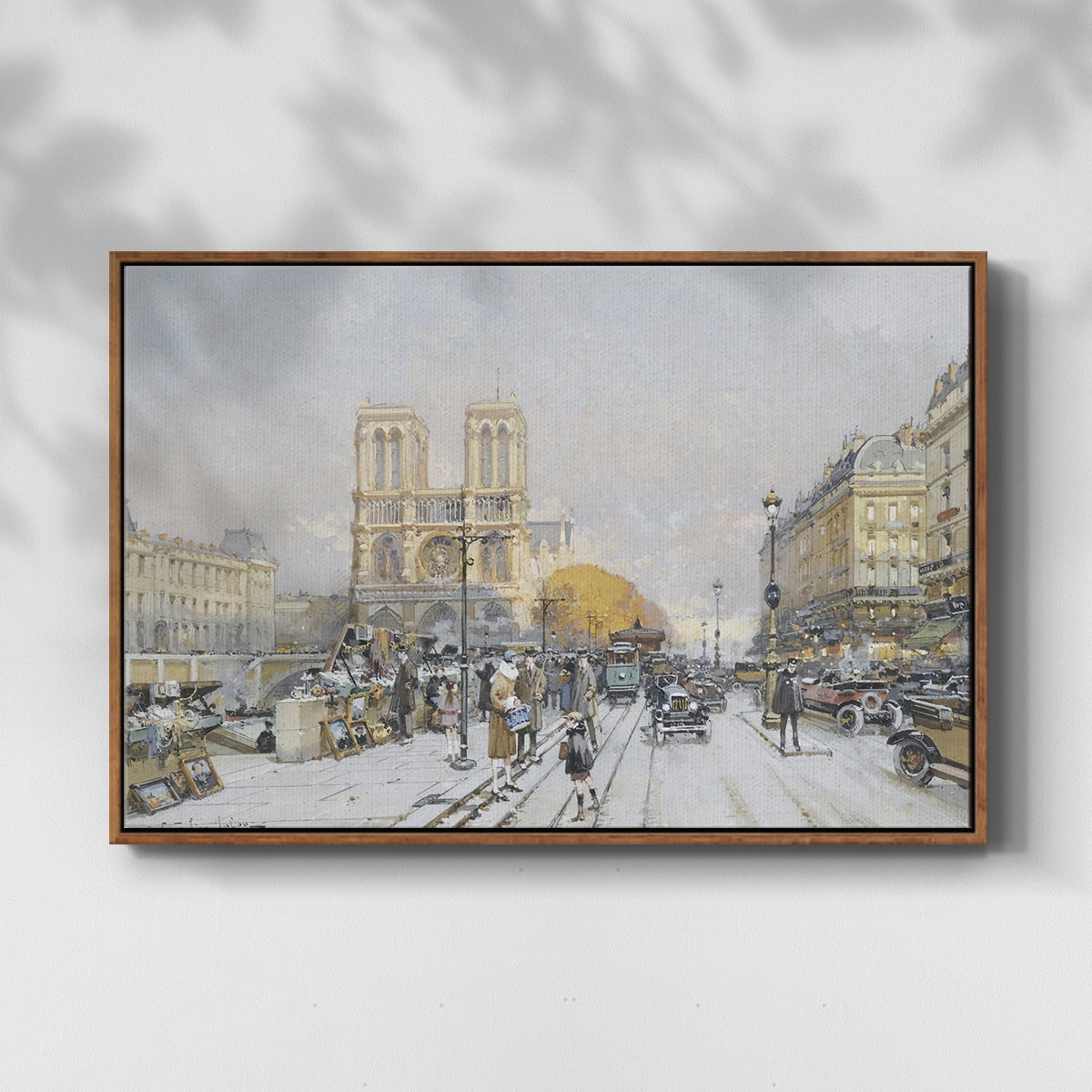 Vintage Landscape-CCCLXXXVI By Wexford Home Framed in Walnut Wood Gallery Wrapped Canvas 25 in. x 37 in.