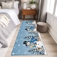 thumbnail image 4 of Blue Snowman Christmas 2'x6' Runner Rugs for Hallway Kitchen Bedside Non Slip Washable, Xmas Snowflake Gifts Winter Elk Entryway Rug Runners with Rubber Backing, Long Carpet Runner for Laundry Room, 4 of 8