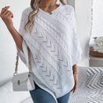thumbnail image 2 of Ahabrexf Sweaters for Women, Casual Solid Color Dough Twists Loose Cloak Sweater Coat Top, 2 of 8