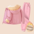 thumbnail image 2 of Mercatoo Boys Girls Fleece-Lined Sweatsuits 2 Piece Zip up Thick Warm Cotton Hoodies Jackets Sweatpants Set Kids Winter Clothes, 2 of 6