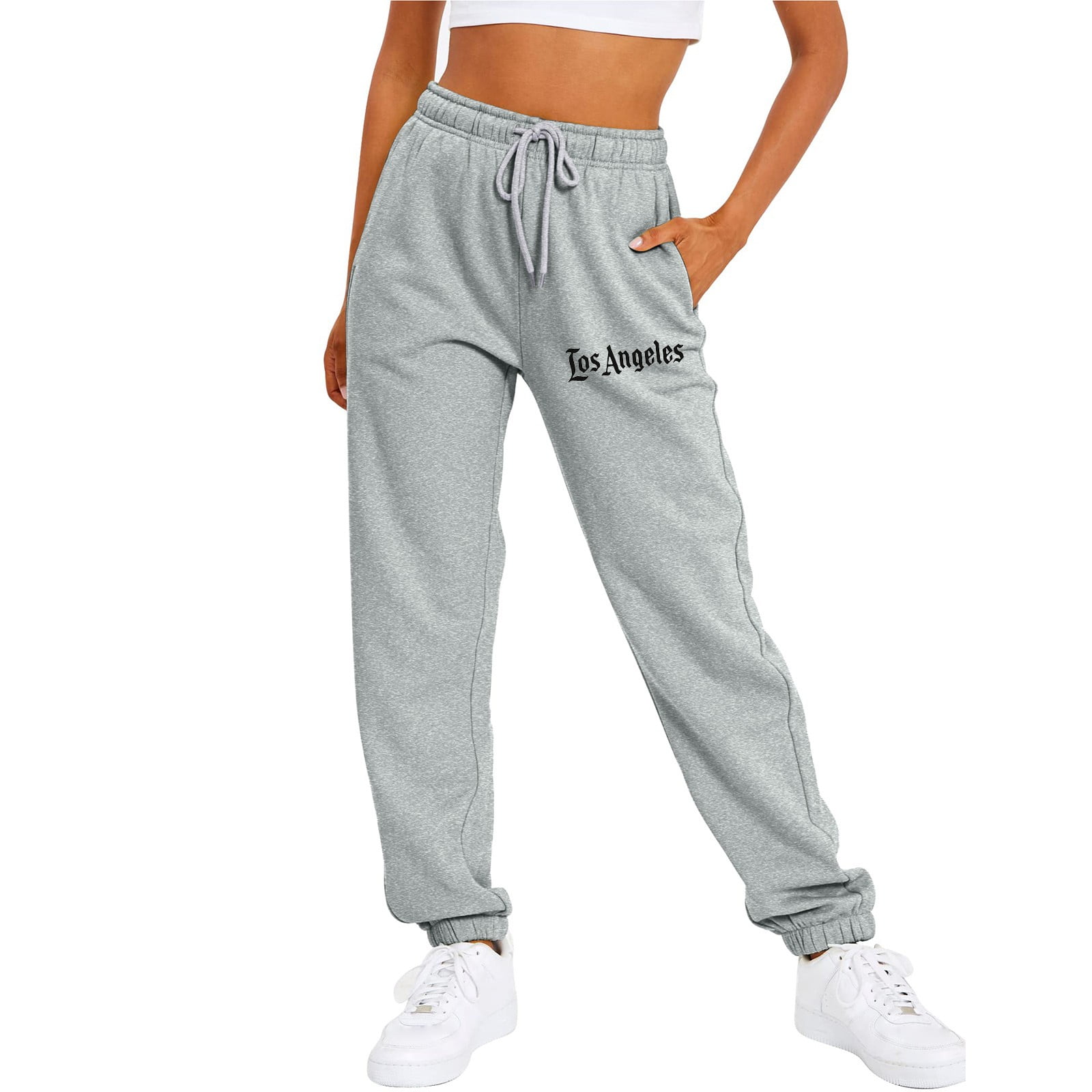 eczipvz Sweat Pants for Womens Women's Drawstring Waist Striped Side Jogger  Sweatpants with Pocket Black,L - Walmart.com