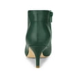 thumbnail image 2 of BLISSFUL STEP Women's Cutout Stiletto Heels Ankle Booties Dark Green 8, 2 of 7