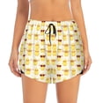thumbnail image 2 of Balery Cute Yellow Duck Pattern Women's Running Shorts with Liner 2 Pockets Elastic Workout Athletic Gym Yoga Shorts-Medium, 2 of 7