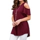thumbnail image 3 of Minnieouse Blusa informal de manga corta con cuello y hombros descubiertos para mujer Prendas para la parte del cuerpo once Minnieouse AP003083-09, 3 of 5
