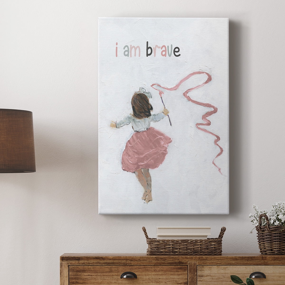 Girl Catching Wind Premium Gallery Wrapped Canvas - Ready to Hang