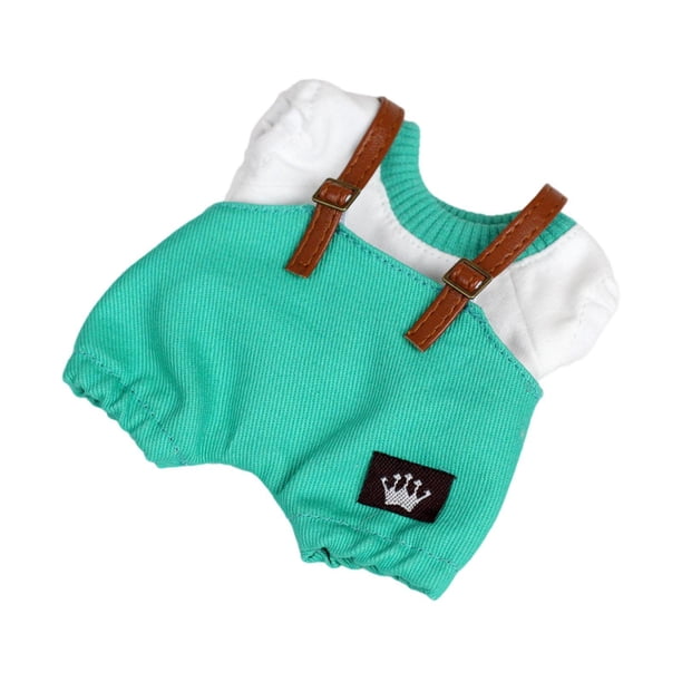 Ropa de muñeca de peluche 17 cm Hugo conjunto de camisa y mono verde