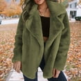 thumbnail image 3 of Women's Fashionable Solid-Color Lapel Mid-Length Plush Coat for Fall and Winter, Warm and Elegant, Winter Clothes for Women,Army Green,L, 3 of 7