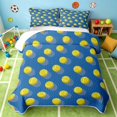 thumbnail image 2 of Manfei Boys Tennis Twin Quilt Set, Sport Twin Coverlet Set, Blue Yellow, Navy Reversible 2-Piece, 1 Bedspread and 1 Pillowcase, 2 of 7