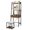 Black, variant on Furnibear Ladder Vanity Desk Set with Flip Top Mirror and Cushioned Stool for Bedroom Makeup Room, Black