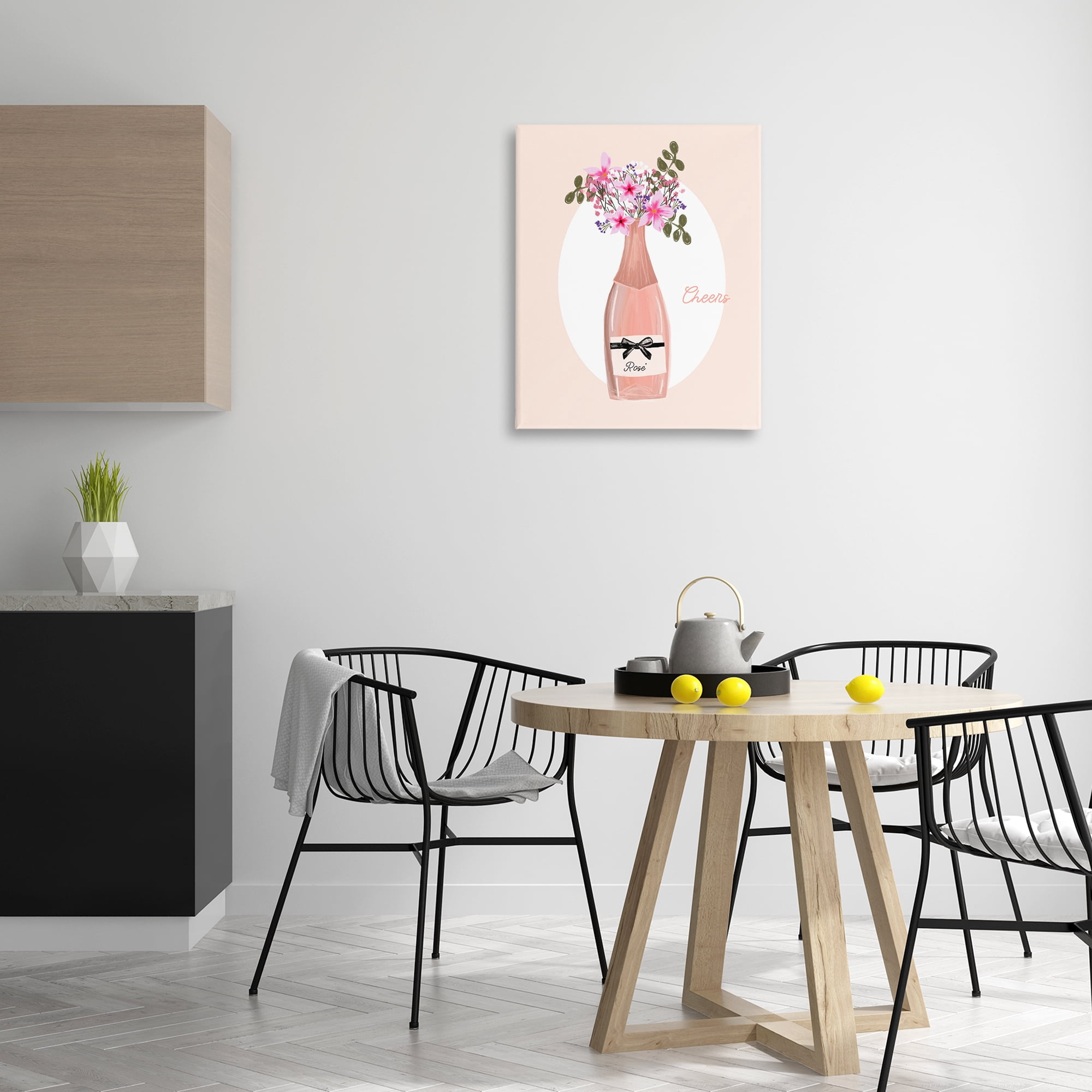 Stupell Industries Cheers Pastel Rosé Food & Beverage Painting Gallery Wrapped Canvas Art Print Wall Art, 24 x 30