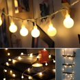 thumbnail image 2 of Cadena de luces LED con forma de bola, control remoto, color blanco cálido, para decoración navideña, para bodas, exteriores, funciona con pilas, 3 m y 5 m, 2 of 5