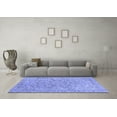 thumbnail image 3 of Ahgly Company Machine Washable Indoor Round Abstract Blue Modern Area Rugs, 4' Round, 3 of 4