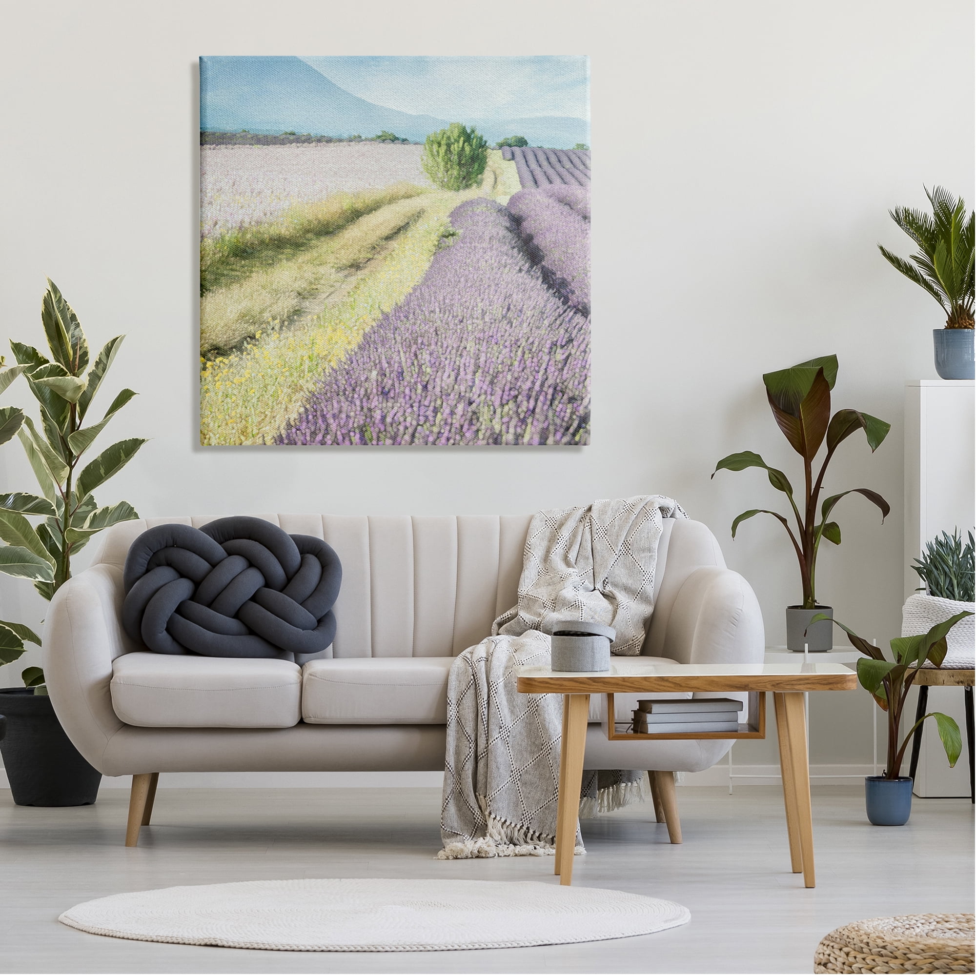 Stupell Industries Country Lavender Fields Nature Painting Gallery Wrapped Canvas Print Wall Art, 36 x 36