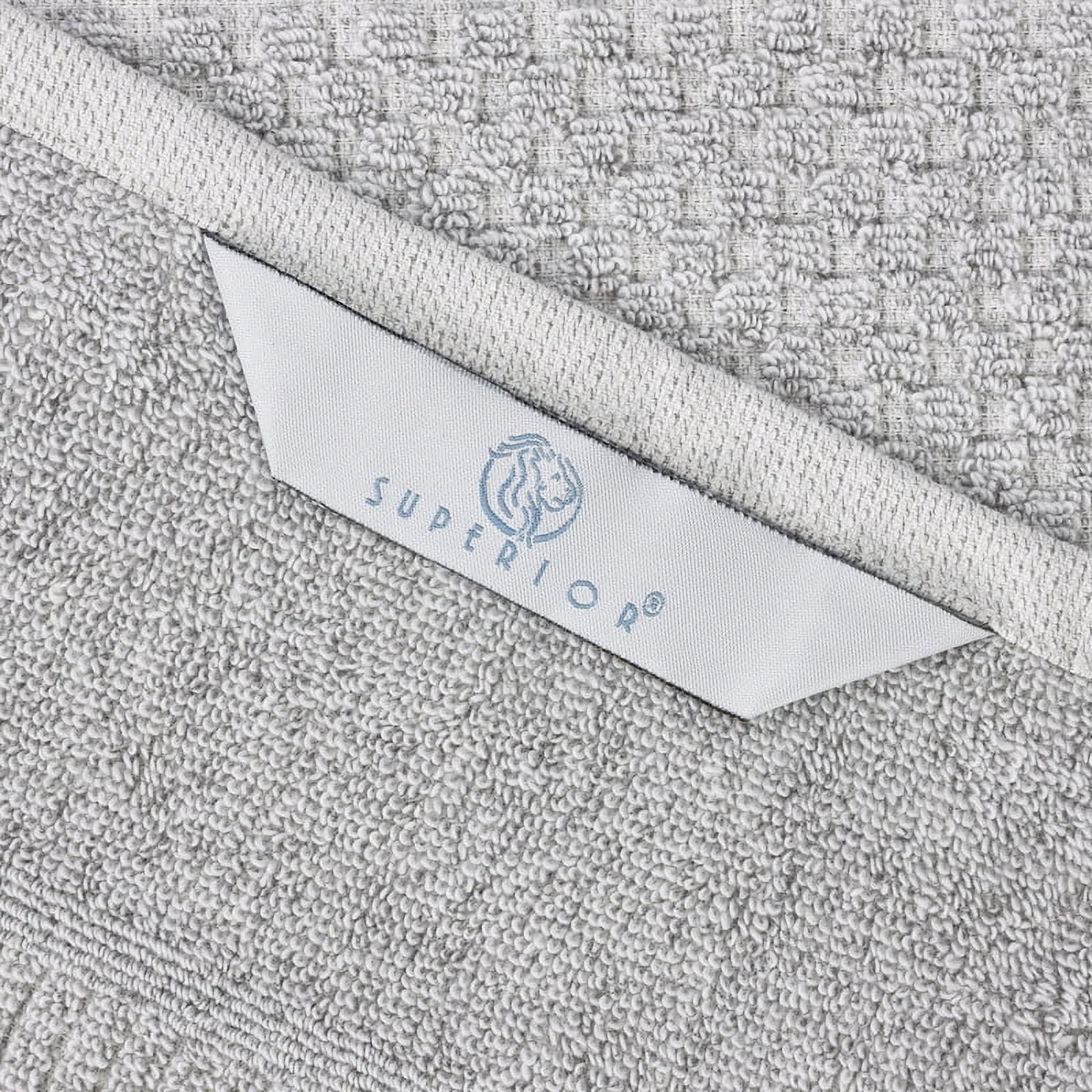 Superior Naples Viscose Cotton Blend Medium Weight Face Towels Washcloths, Set of 12, Platinum
