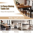 thumbnail image 6 of PORKISS Dining Table Set for 4, Modern Dining Table with 4 PU Leather Chairs, Modern Kitchen Table Set with Storage for Breakfast Nook, Cafeteria Dining Room, Brown+Black, 6 of 10